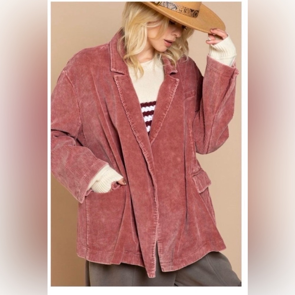 POL Mauve Corduroy Blazer